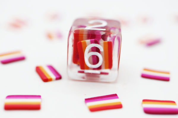 Pride Flag Single D6 Plastic Dice Foam Brain Games
