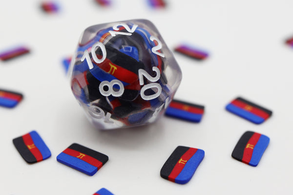 Pride Flag Single D20 Plastic Dice Foam Brain Games