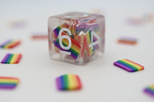 Pride Flag Single D6 Plastic Dice Foam Brain Games
