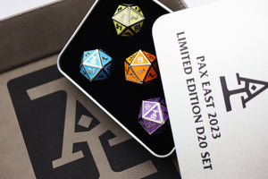 Acquisitions Inc PAX East 2023 Limited Edition D20 Set Metal Dice Foam Brain Games