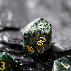 Algal Gemstone - Engraved with Gold Stone Dice Foam Brain Games