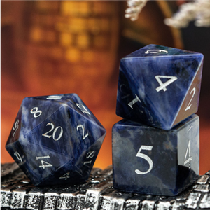 Blue-Vein - Gemstone Engraved Stone Dice Foam Brain Games