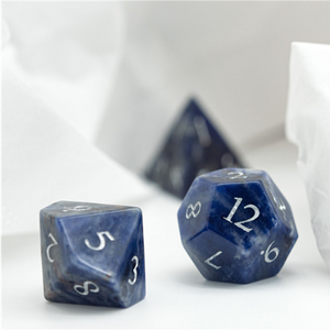 Blue-Vein - Gemstone Engraved Stone Dice Foam Brain Games