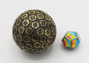 45mm Metal D100 - Bronze Metal Dice Foam Brain Games