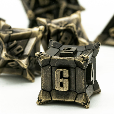 Warrior's Flail: Bronze - Metal RPG Dice Set Metal Dice Foam Brain Games