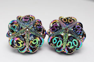 Hollow Hearts: Jeweled Burnt Opal -  Metal RPG Dice Set Metal Dice Foam Brain Games