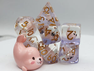 Pink Seal RPG Dice Set Plastic Dice Foam Brain Games