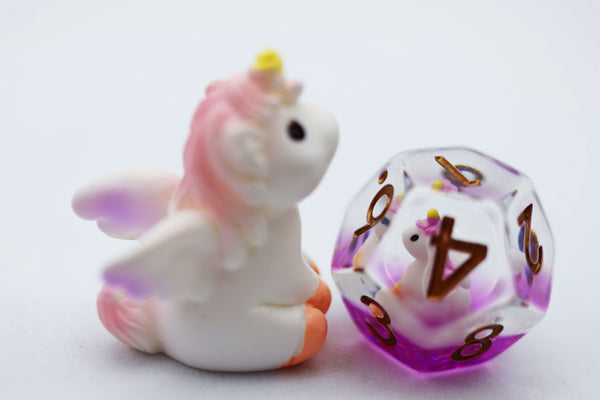 Mystic Unicorn RPG Dice Set Plastic Dice Foam Brain Games