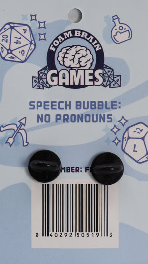 Speech Bubble Pin: No Pronouns! Enamel Pin cardboard clothing