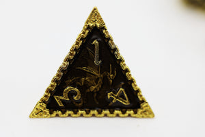 Chained Dragon: Gold Void - Metal RPG Dice Set Metal Dice Foam Brain Games