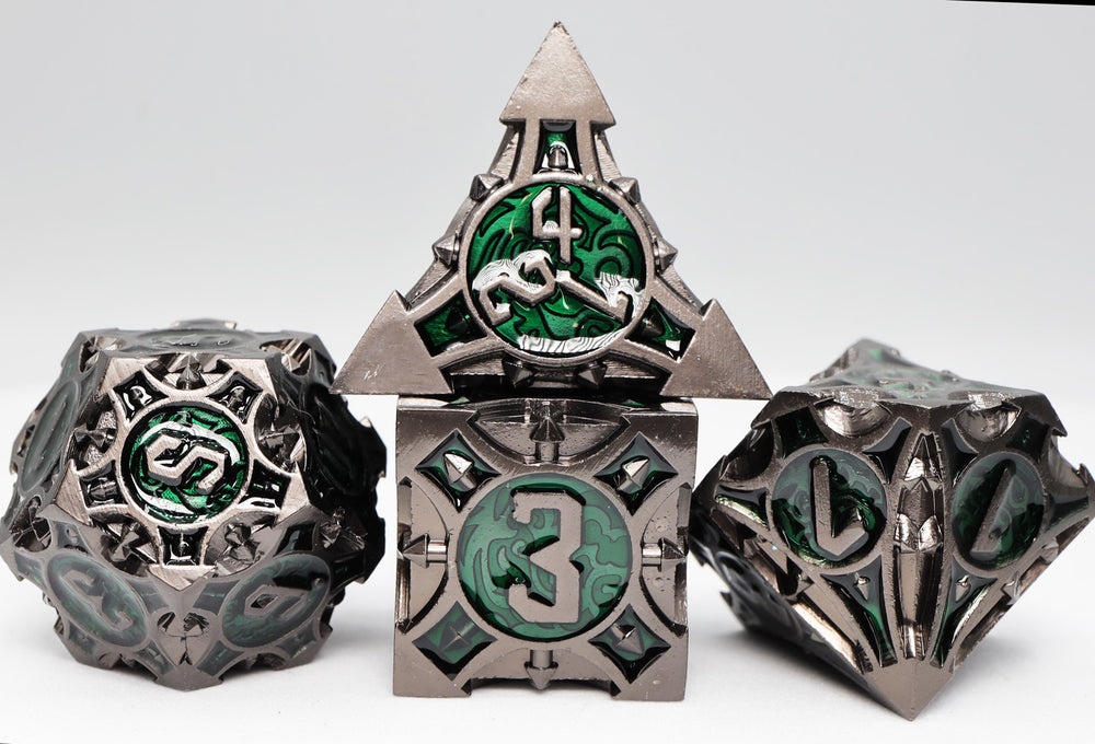 Quiver of Arrows: Swamp Arrow - Metal RPG Dice Set Metal Dice Foam Brain Games