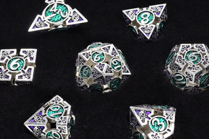 Oculus: Angelic - Hollow Metal RPG Dice Set Metal Dice Foam Brain Games