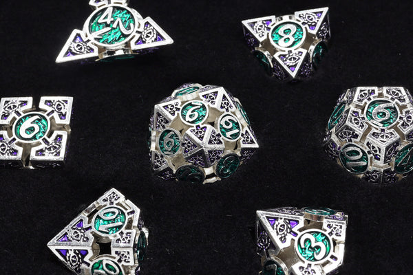 Oculus: Angelic - Hollow Metal RPG Dice Set Metal Dice Foam Brain Games