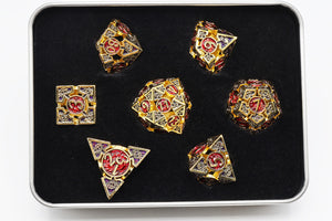 Oculus: Impassioned - Hollow Metal RPG Dice Set Metal Dice Foam Brain Games