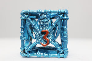Grim Scythe: Blue - Hollow Metal RPG Dice Set Metal Dice Foam Brain Games