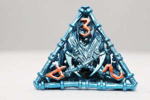 Grim Scythe: Blue - Hollow Metal RPG Dice Set Metal Dice Foam Brain Games