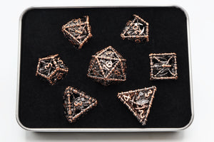 Grim Scythe: Copper - Hollow Metal RPG Dice Set Metal Dice Foam Brain Games