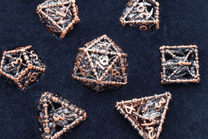 Grim Scythe: Copper - Hollow Metal RPG Dice Set Metal Dice Foam Brain Games
