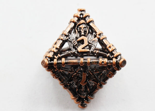 Grim Scythe: Copper - Hollow Metal RPG Dice Set Metal Dice Foam Brain Games