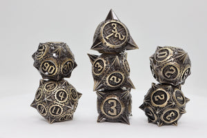 Meteor Storm: Bronze Asteroid - Metal RPG Dice Set Metal Dice Foam Brain Games