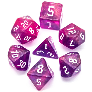 Gravity Elemental RPG Dice Set Plastic Dice Foam Brain Games