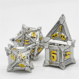 Warrior's Flail: Holy - Metal RPG Dice Set Metal Dice Foam Brain Games