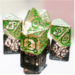 Huge Fluorite Castle Dice Set - 25mm Plastic Dice Foam Brain Games