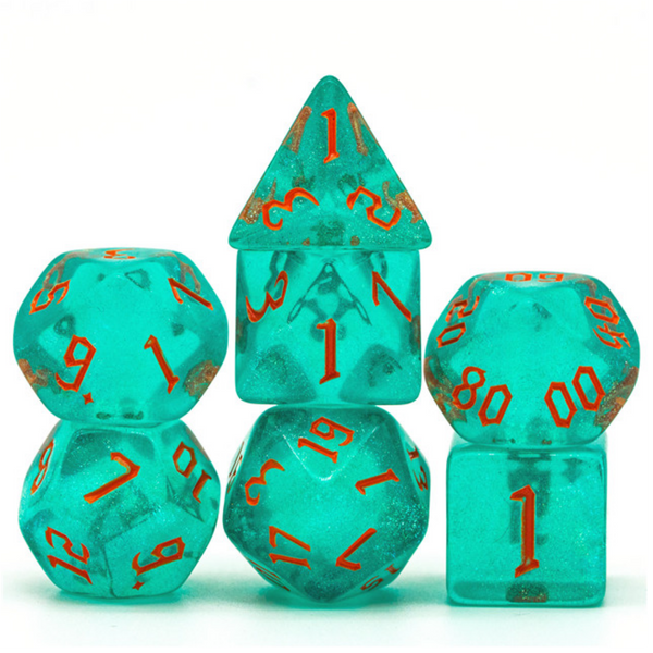 Hurricane Elemental RPG Dice Set Plastic Dice Foam Brain Games