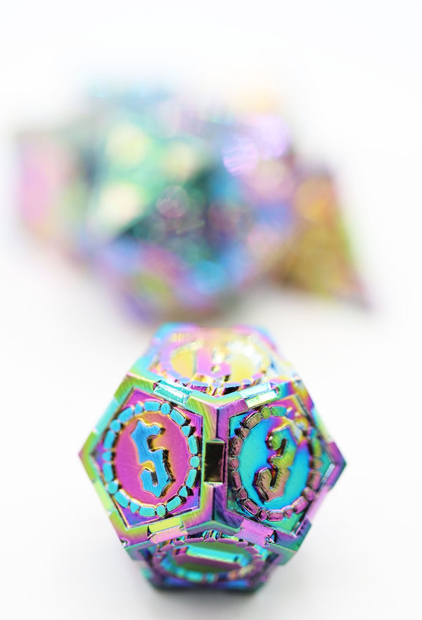 Crossed Swords: Opal Mined Sword - Metal RPG Dice Set Metal Dice Foam Brain Games