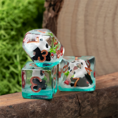 Panda in Bamboo RPG Dice Set Plastic Dice Foam Brain Games