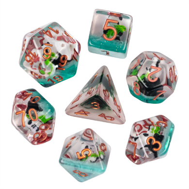 Panda in Bamboo RPG Dice Set Plastic Dice Foam Brain Games