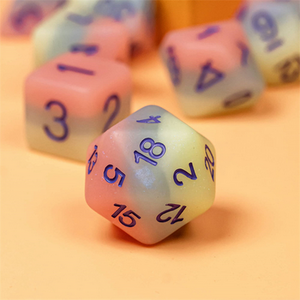Peach Snow Cone RPG Dice Set Plastic Dice Foam Brain Games