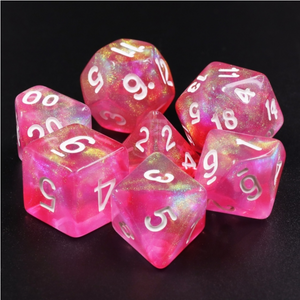 Pink Bunny RPG Dice Set Plastic Dice Foam Brain Games