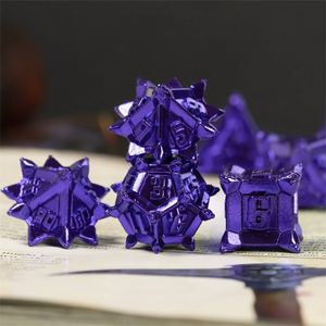 Warrior's Flail: Purple - Metal RPG Dice Set Metal Dice Foam Brain Games