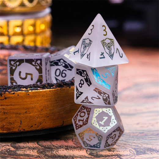 Quartz and Rainbow Flourish Stone Dice Foam Brain Games