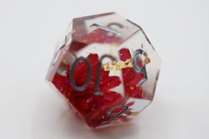 Sharp Edge Resin RPG Dice Set - Red Lotus Plastic Dice Foam Brain Games