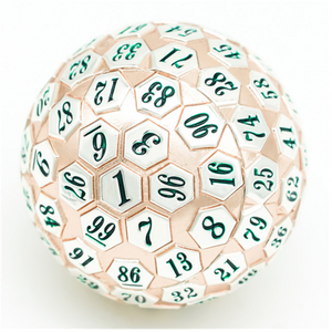45mm Metal D100 - Rose Gold & Silver Metal Dice Foam Brain Games