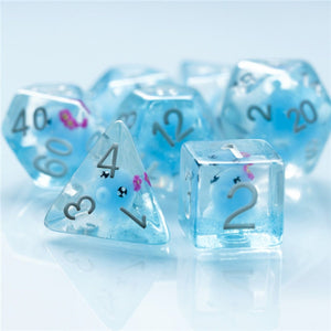 Blue Octopus RPG Dice Set Plastic Dice Foam Brain Games