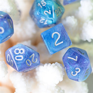 Cerulean Night RPG Dice Set Plastic Dice Foam Brain Games