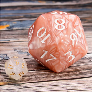 55mm Titan D20 - Beige Pearl Plastic Dice Foam Brain Games