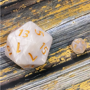 55mm Titan D20 - White Pearl Plastic Dice Foam Brain Games