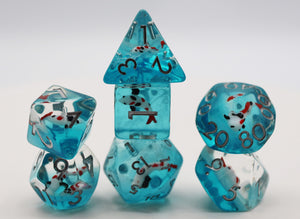 Water Garden Koi RPG Dice Set Plastic Dice Foam Brain Games