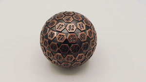 45mm Metal D100 - Copper Metal Dice Foam Brain Games