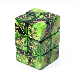 Green & Black -1/-1 Magic Counters Plastic Dice Foam Brain Games