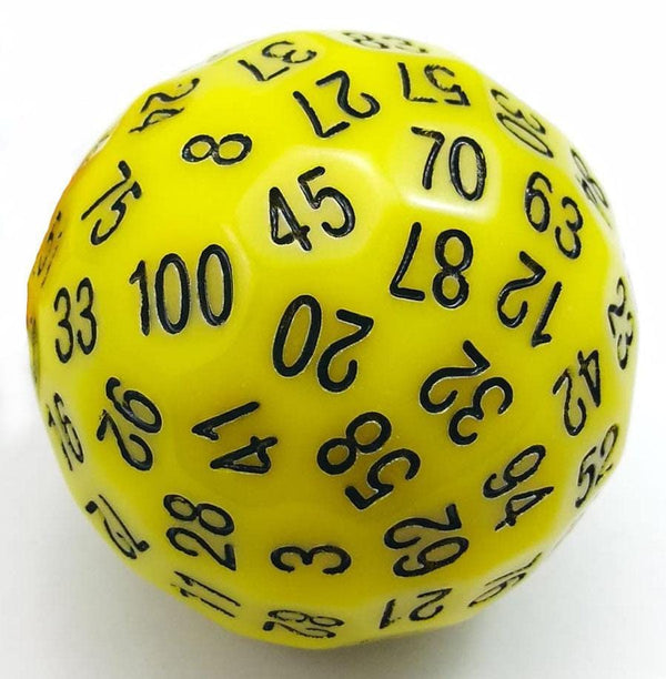 45mm D100 - Yellow Plastic Dice Foam Brain Games