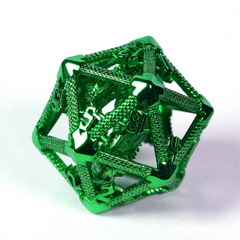 Hollow Dragon Keep D20 - Green Metal Dice Foam Brain Games