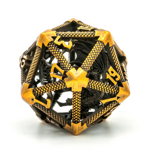 Hollow Dragon Keep D20 - Gold Metal Dice Foam Brain Games