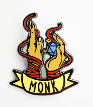 Banner Class Pin - Monk Enamel Pin Foam Brain Games