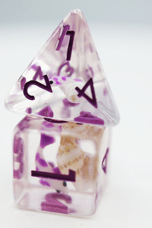 Purple Koi Fish RPG Dice Set Plastic Dice Foam Brain Games