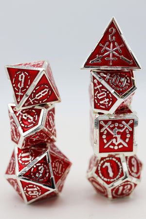 Crossed Swords: Sword of Hearts - Metal RPG Dice Set Metal Dice Foam Brain Games